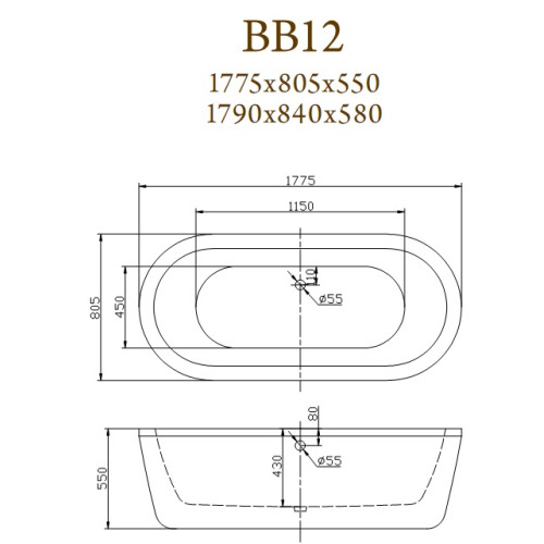 Belbagno BB12  1775x805x550