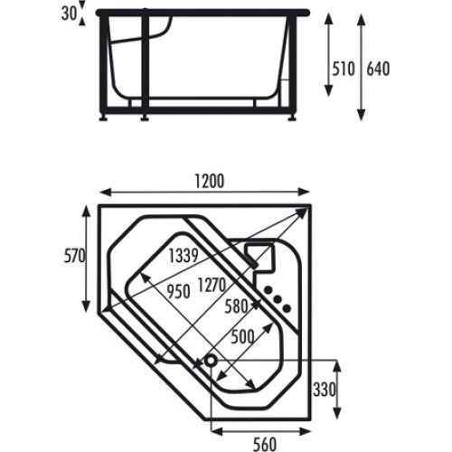 NOVITEK BERMUDA 1200х1200х640