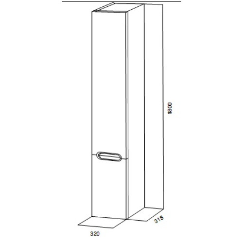 Шкаф–колонна с корзиной  для белья 32 см AM.PM Spirit M70СHX0321WG