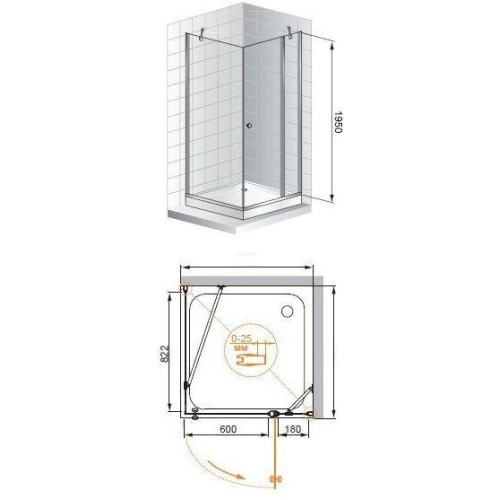 Cezares душевые ограждения TRIUMPH-A-12-100-C-Cr-L(-R)