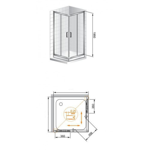 Cezares душевые ограждения PORTA-A-2-100-C-Cr