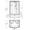 Душевая кабина "Диана 2" С ГИДРОМАССАЖЕМ  1390х1080