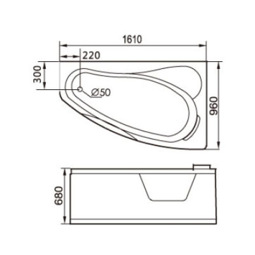 Акриловая ванна Gemy G9046 K R