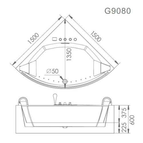 Акриловая ванна Gemy G9080