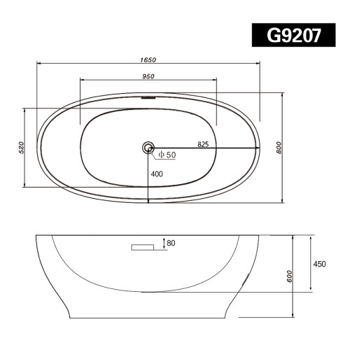 Акриловая ванна Gemy G9207