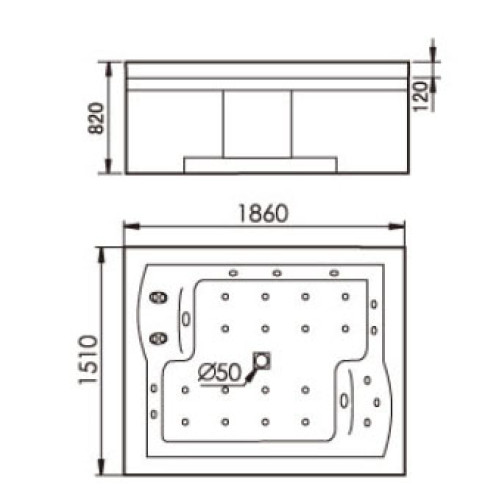 Акриловая ванна Gemy G9052 II B L