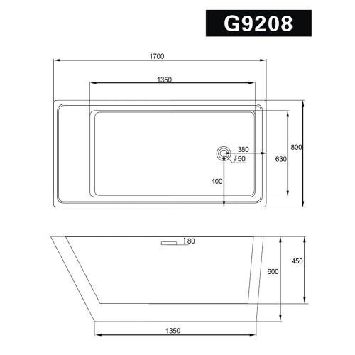 Акриловая ванна Gemy G9208