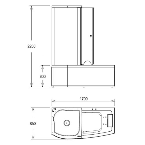 Акриловая ванна Gemy G8040 B L