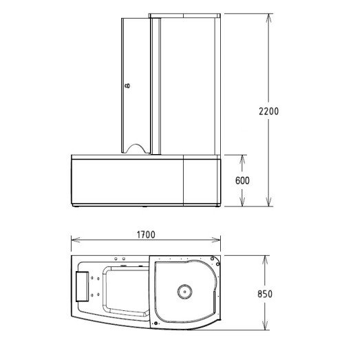 Акриловая ванна Gemy G8040 B R