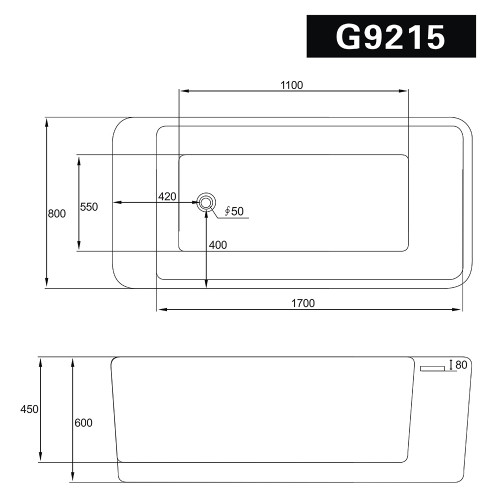 Акриловая ванна Gemy G9215