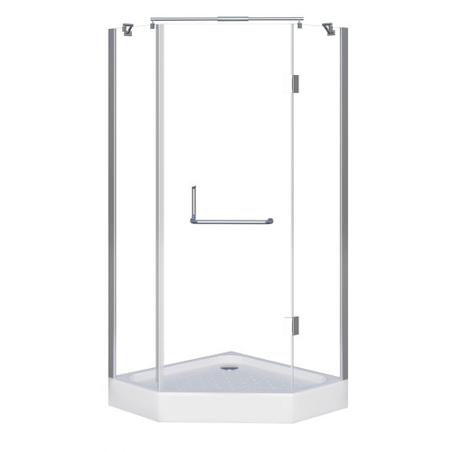 Душевое ограждение трапеция 90x90x185 GROSSMAN GR-8090 двери распашные