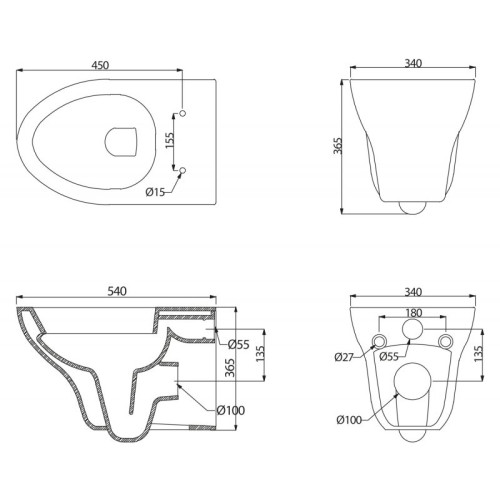 Унитаз подвесной BELBAGNO ANTO