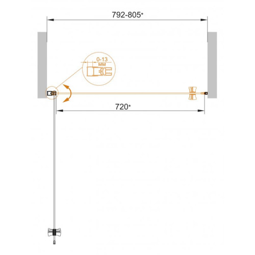 Душевая дверь в нишу  CEZARES ECO-O-B-1-65-C-Cr