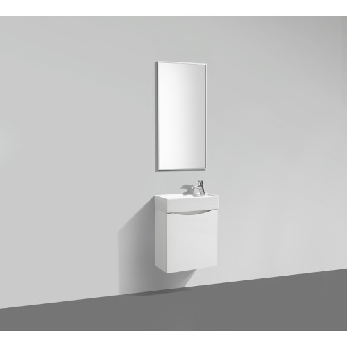 Мебель для ванной Belbagno Mini Bianco Laccato Lucido подвесная, с полкой, левосторонняя 50x26x60