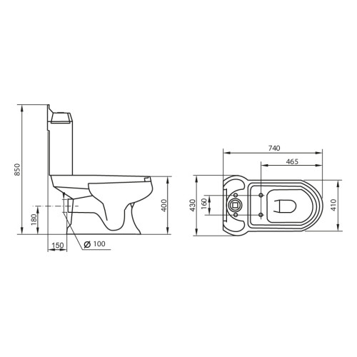 Унитаз-компакт Cezares King Palace CZR-163-T