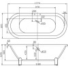 Акриловая ванна BelBagno BB21-CRM ножки хром