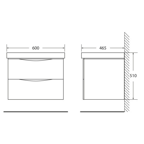 Мебель для ванной комнаты BELBAGNO FLY-600 Rovere Grigio