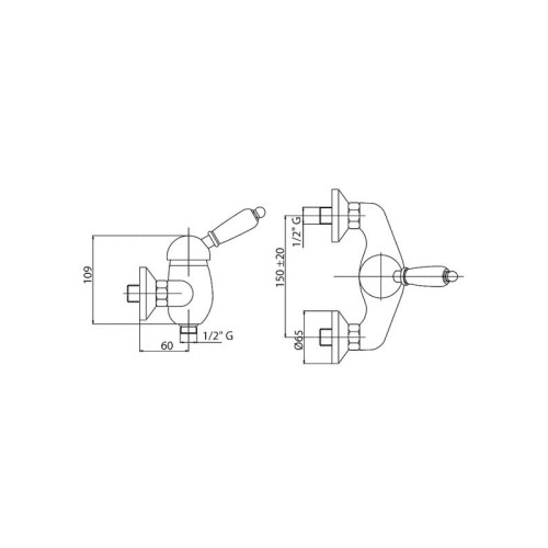 Смеситель для душа Cezares ELITE D (ELITE-D-03-Nc)