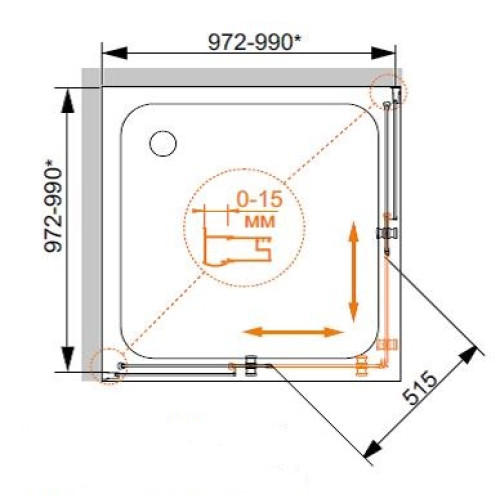 ДУШЕВАЯ КАБИНА CEZARES PRATICO-GL-A-2-90-C-Cr-TR