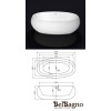 Акриловая ванна BelBagno BB18-NERO/BIA