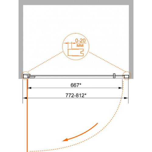 Душевая дверь Cezares PORTA-B-11-90-C-Cr