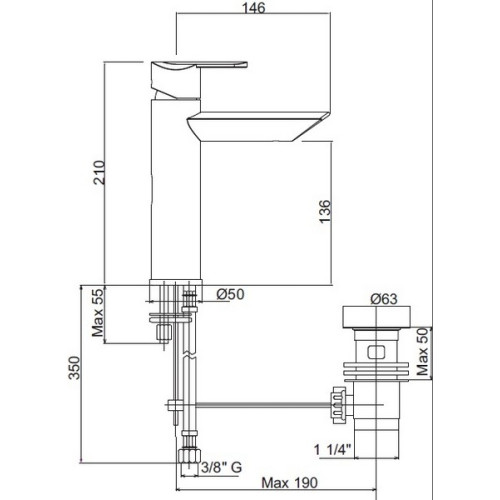 Cмеситель для раковины Cezares GARDA-LSM11-01-Cr