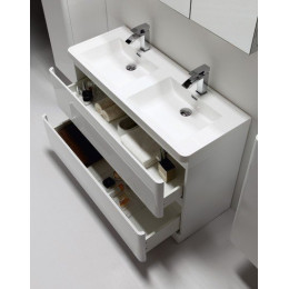 ANCONA-N Мебель для ванной напольная с двумя выкатными ящиками для раковины с двумя чашами ANCONA-N-1200-2C-PIA-2-BL Bianco Lucido, 1200x480x800