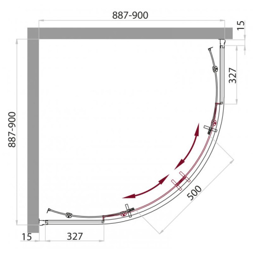 ДУШЕВАЯ КАБИНА BELBAGNO UNO-CAB-R-2-90-P-CR