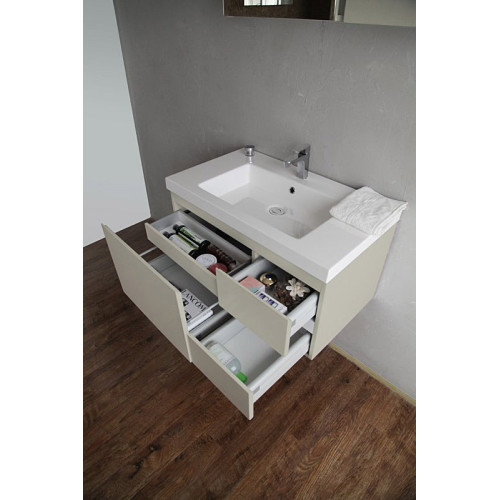 Мебель для ванной BelBagno Luce 80 tortora lucido с тремя выкатными ящиками и одним выдвижным ящиком