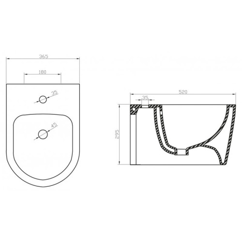 Биде подвесное BELBAGNO MARINO