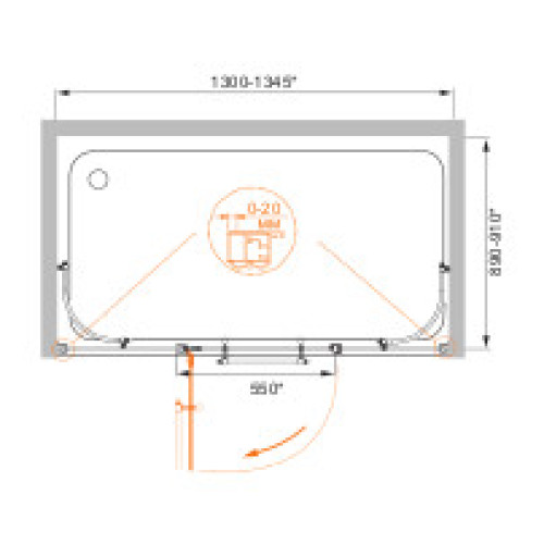 Душевая дверь Cezares RETRO-B-13-130-CP-Br-L