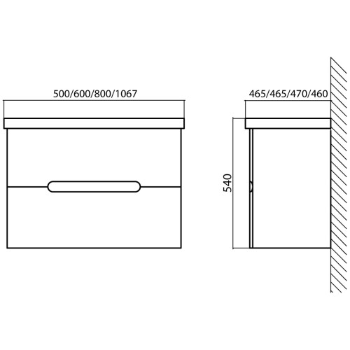 Мебель для ванной Belbagno LUXURY Bianco Frassinato с двумя выкатными ящиками 50x46.5x56