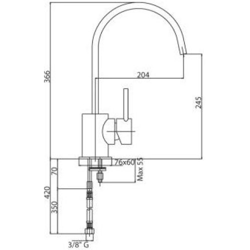 Смеситель для кухни Cezares OVER-LL-01-Cr