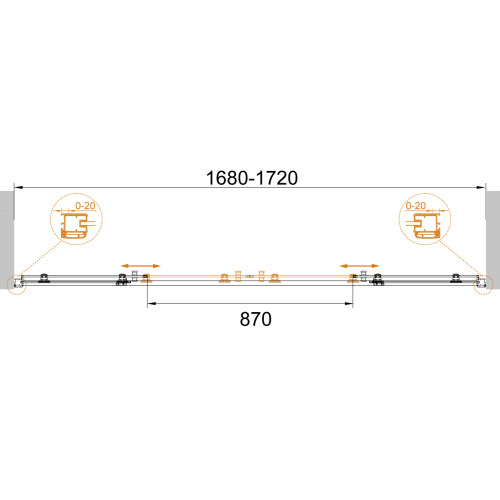 Душевая дверь Cezares ANIMA-BF-2-170-C-Cr