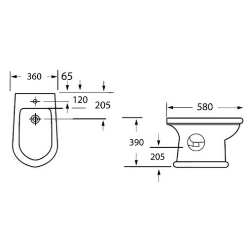 Биде напольное BelBagno Gala BB1078B