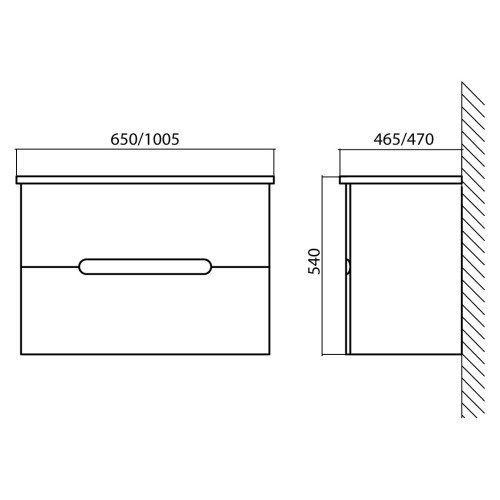 Мебель для ванной Belbagno SOFT Bianco Frassinato с двумя выкатными ящиками 65х46.5х55