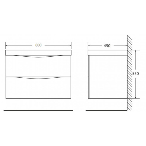 МЕБЕЛЬ ДЛЯ ВАННОЙ КОМНАТЫ BELBAGNO MARINO-800 Bianco Opaco