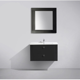 Мебель для ванной Belbagno ATRIA Nero Laccato Lucido с двумя выкатными ящиками 86x47x67