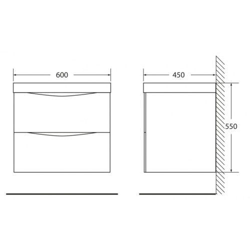 МЕБЕЛЬ ДЛЯ ВАННОЙ КОМНАТЫ BELBAGNO MARINO-600 Bianco Opaco