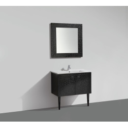 Мебель для ванной Belbagno ATRIA Nero Laccato Lucido с распашными дверцами 86x47x53