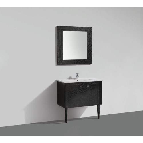Мебель для ванной Belbagno ATRIA Nero Laccato Lucido с распашными дверцами 86x47x53