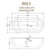 Акриловая ванна BelBagno BB13-1700