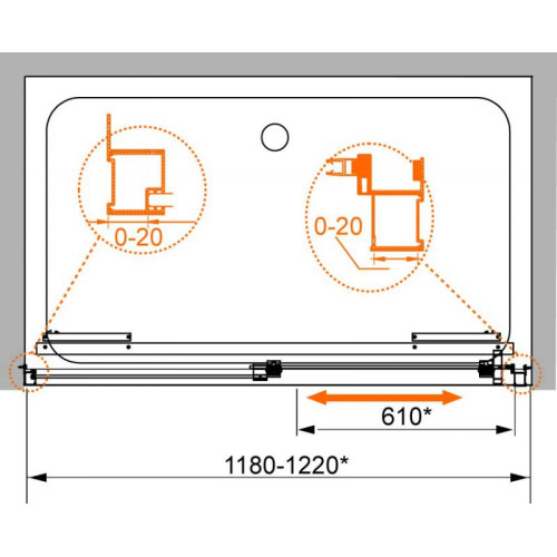 Душевая дверь Cezares LUX-SOFT-BF-1-140-С-Cr