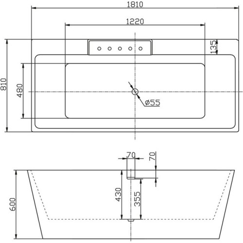 Акриловая ванна BelBagno BB19-BIA