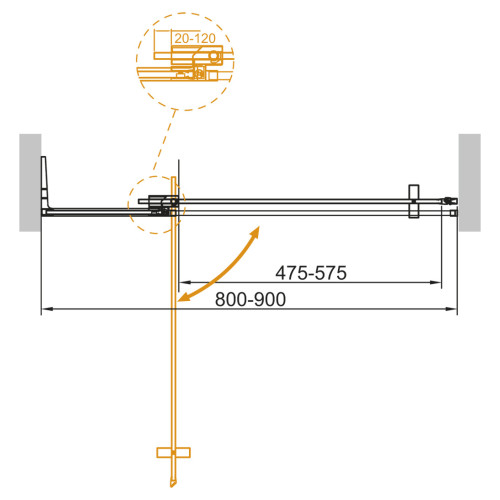 Душевая дверь Cezares SLIDER-B-1-80/90-C-Cr