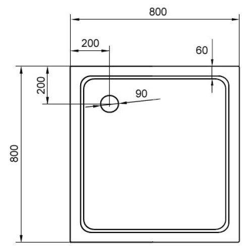 Поддон для душа Cezares TRAY-M-A-80-15-W SMC квадратный.