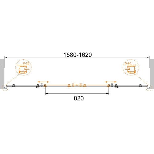 Душевая дверь Cezares ANIMA-BF-2-160-C-Cr