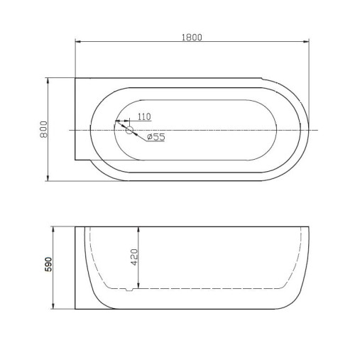 Акриловая ванна BelBagno BB11-1800-R