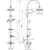 Душевая колонна с термостатическим смесителем, верхним и ручным душем   CEZARES BOHEMIA-S-CD-T-02-Bi