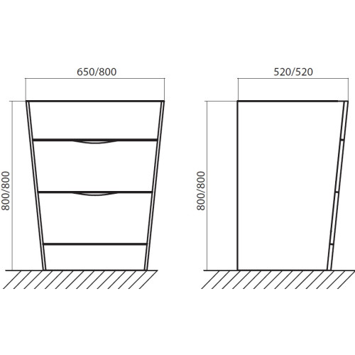 Мебель для ванной BelBagno Piramide 65 Bianco Frassinato с 2 ящиками